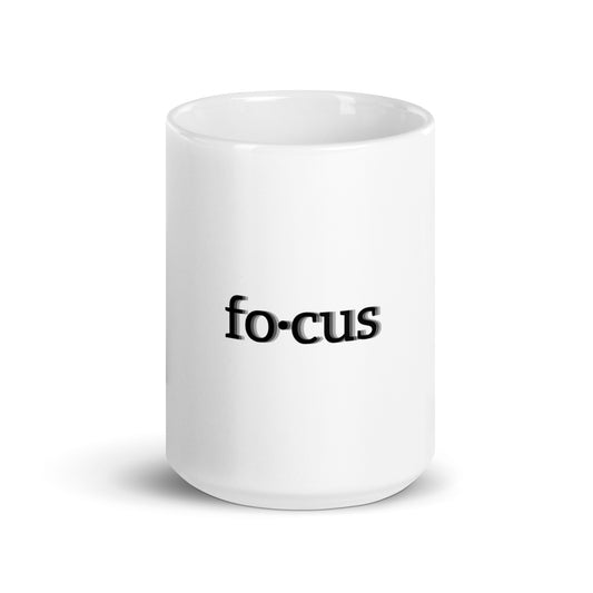 focus glossy mug